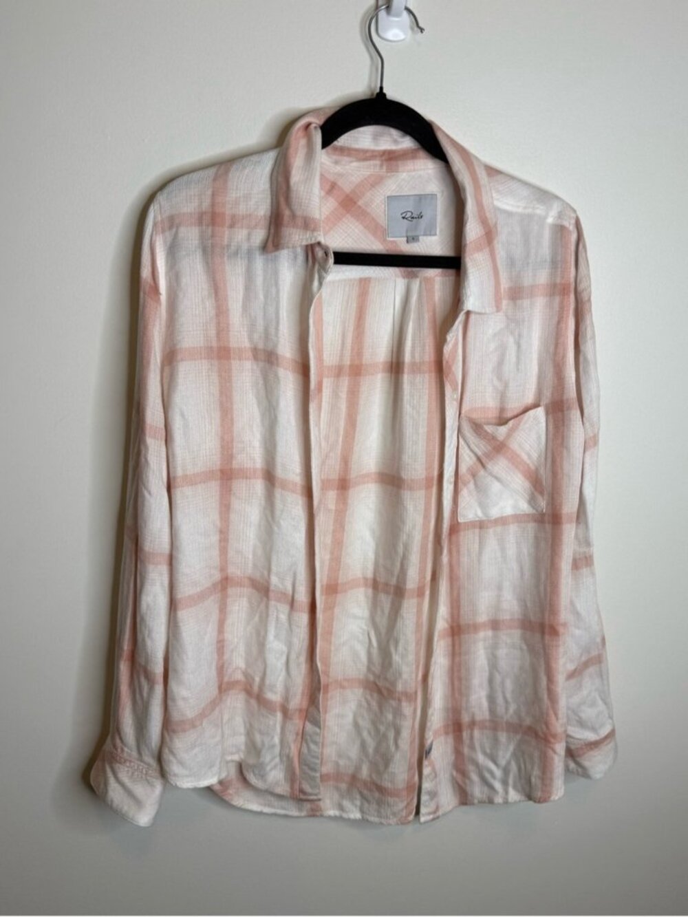 Rails Hunter button down shirt pink white size medium